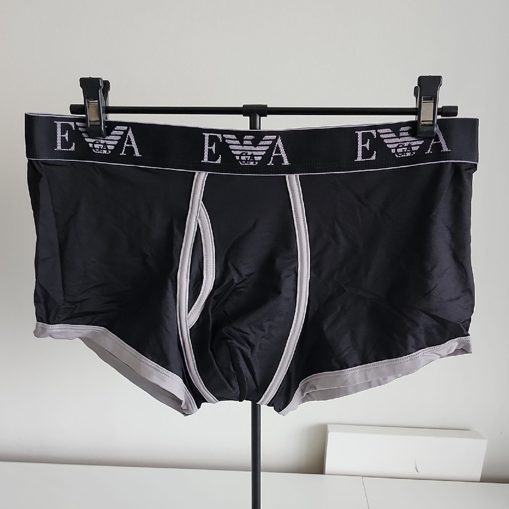 Emporio Armani Black and Gray Boxer Briefs